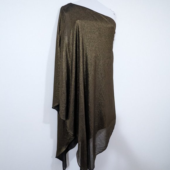 NWT Halston Heritage Metallic One-Shoulder Minidress s:14 - Picture 1 of 9